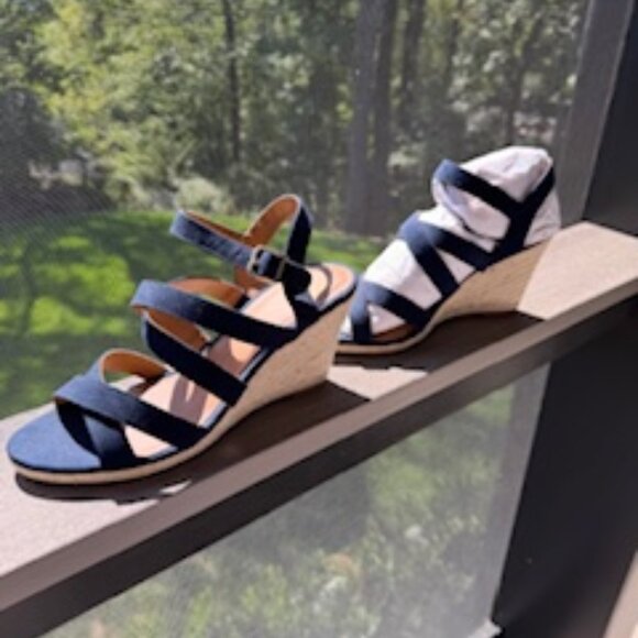 DV8/Dolce Vida espadrille wedges, navy, sz 9 DV by Dolce Vita - Picture 1 of 8